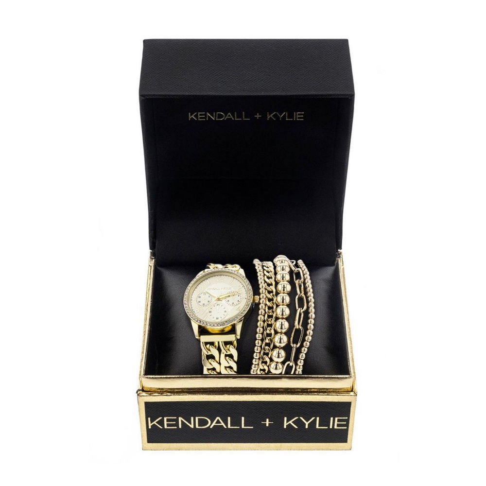 Women’s Double Gold Tone Stainless Steel Strap Analog Watch